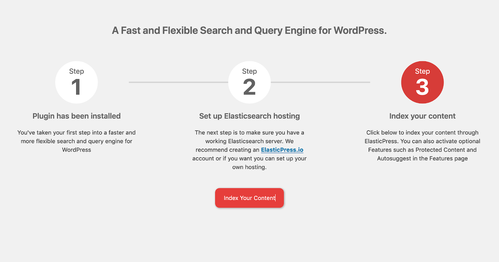 Capture of ElasticPress Sync page.